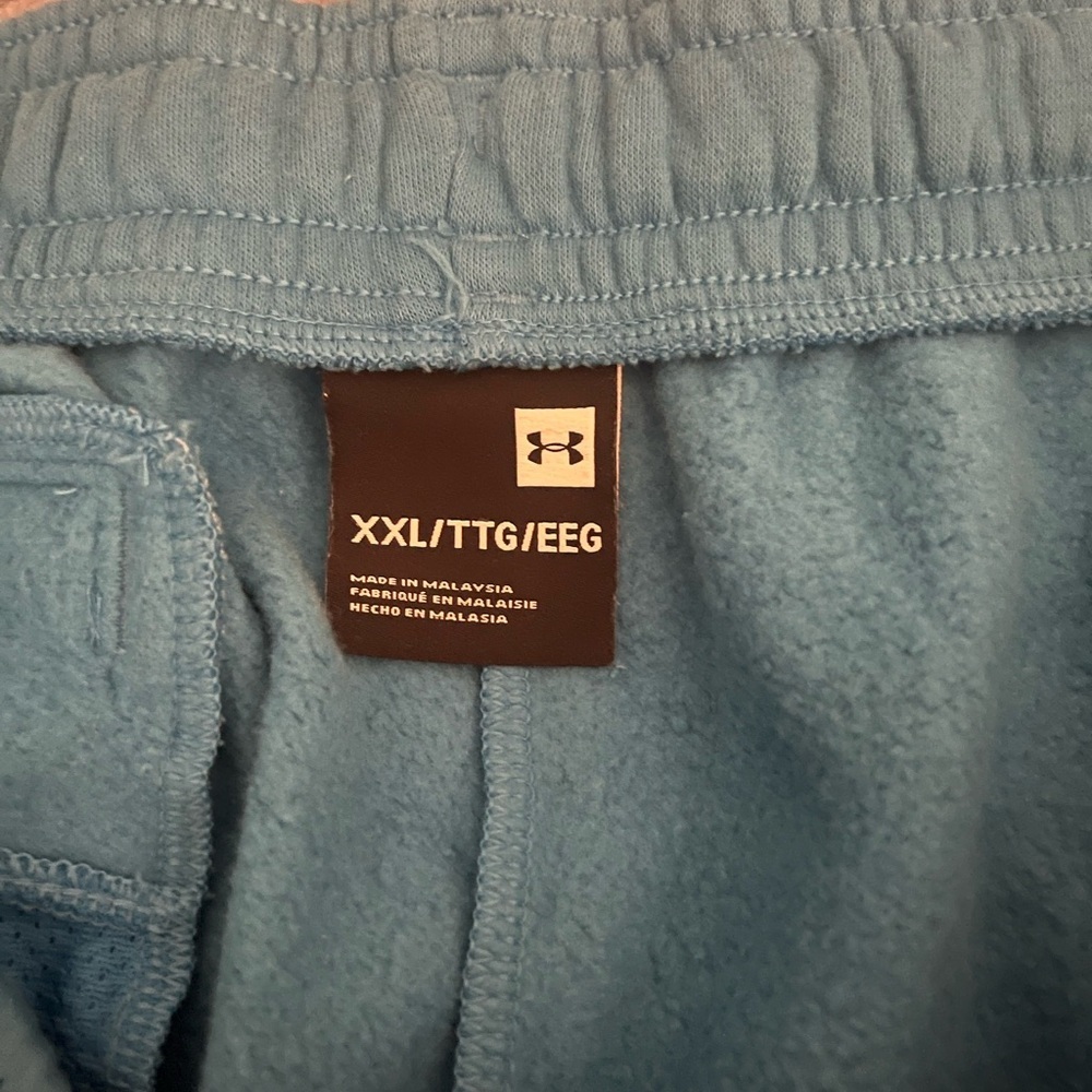 Under Armour Men's Rival Sweatshirt material Teal Shorts Size 2XL - Picture 3 of 4